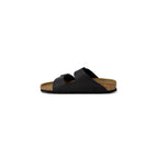 Black Synthetic Flat Sandals