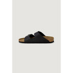 Black Synthetic Flat Sandals