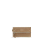 Beige Calf Leather Bos Taurus Clutch Bag