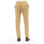Beige Cotton Men Pants