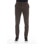 Brown Cotton Men Pants