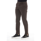 Brown Cotton Men Pants