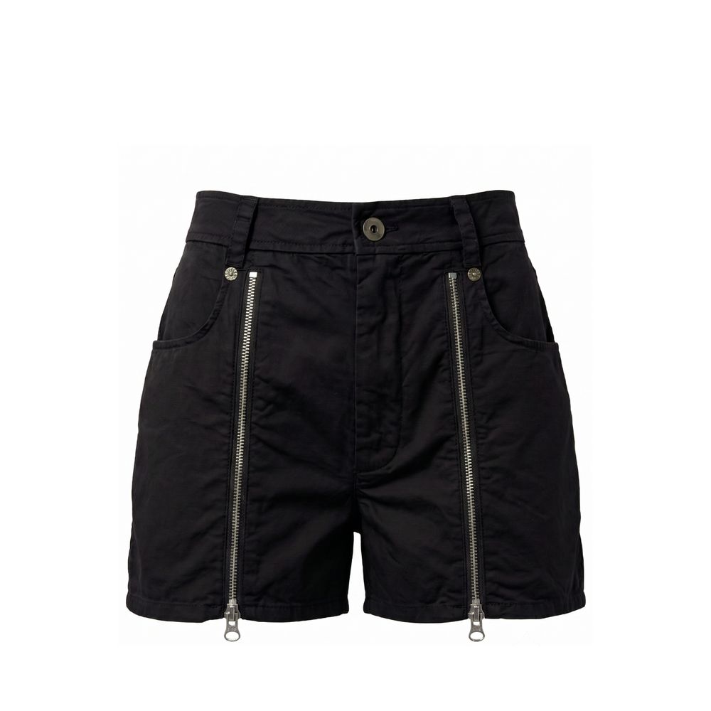 Black Cotton Women Shorts