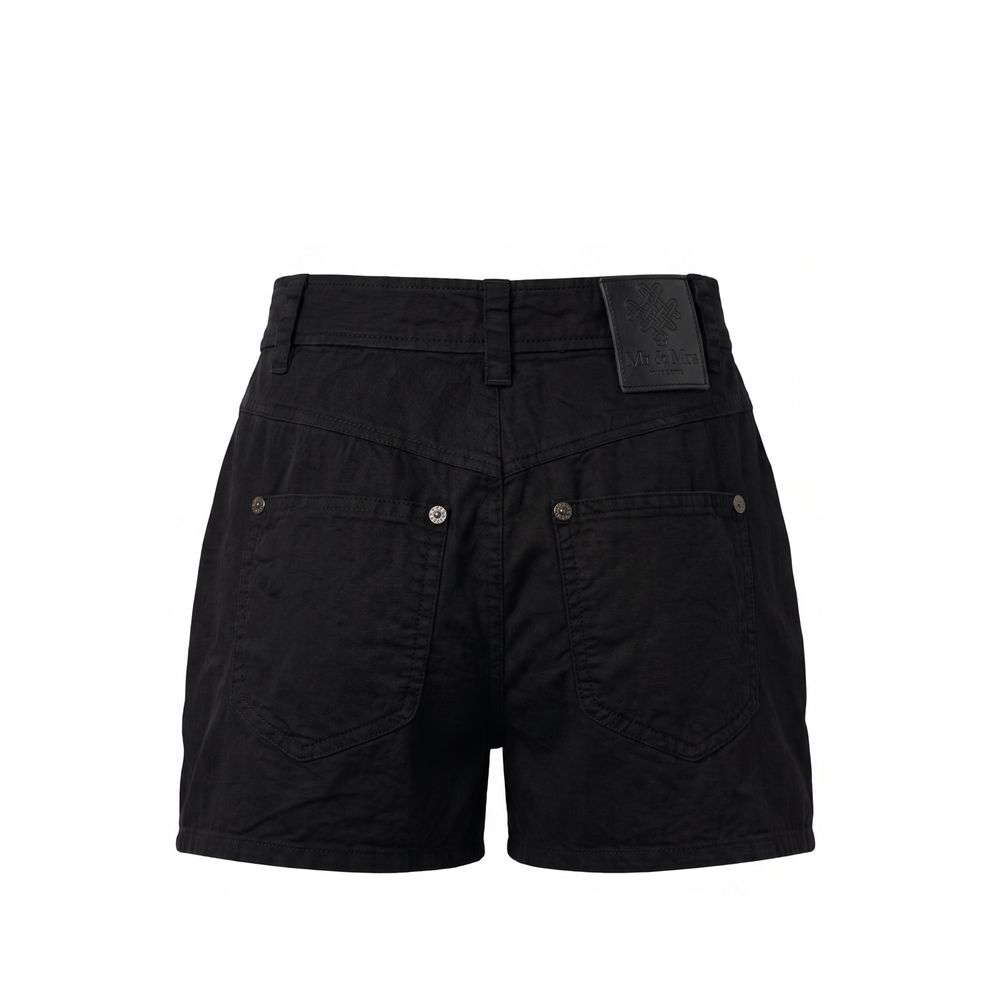 Black Cotton Women Shorts