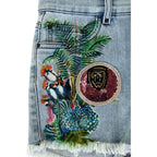 Blue Cotton Women's Short