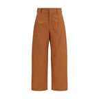 Orange Cotton Casual Pants