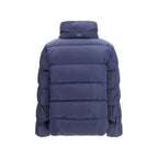 Blue Polyester Full-Length Jacket