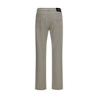 Beige Cotton Tapered Jeans