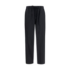 Black Polyester Casual Pants