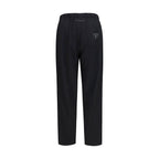 Black Polyester Casual Pants