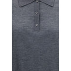Gray Cashmere Polo Shirt