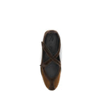 Brown Calf Leather Bos Taurus Ballet Flats
