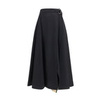 Black Wool Oves Aries Midi Skirt