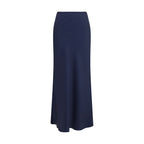 Blue Silk Long Skirt