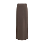 Brown Silk Long Skirt