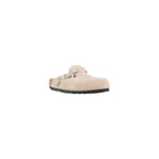 Beige Suede Leather Clogs