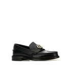 Black Leather Slip-On Loafers