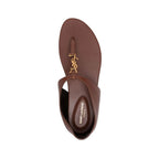 Brown Lamb Leather Flip-Flop Sandals