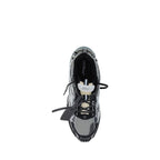 Gray Polyurethane Athletic Sneakers