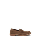 Brown Suede Leather Slip-On Loafers