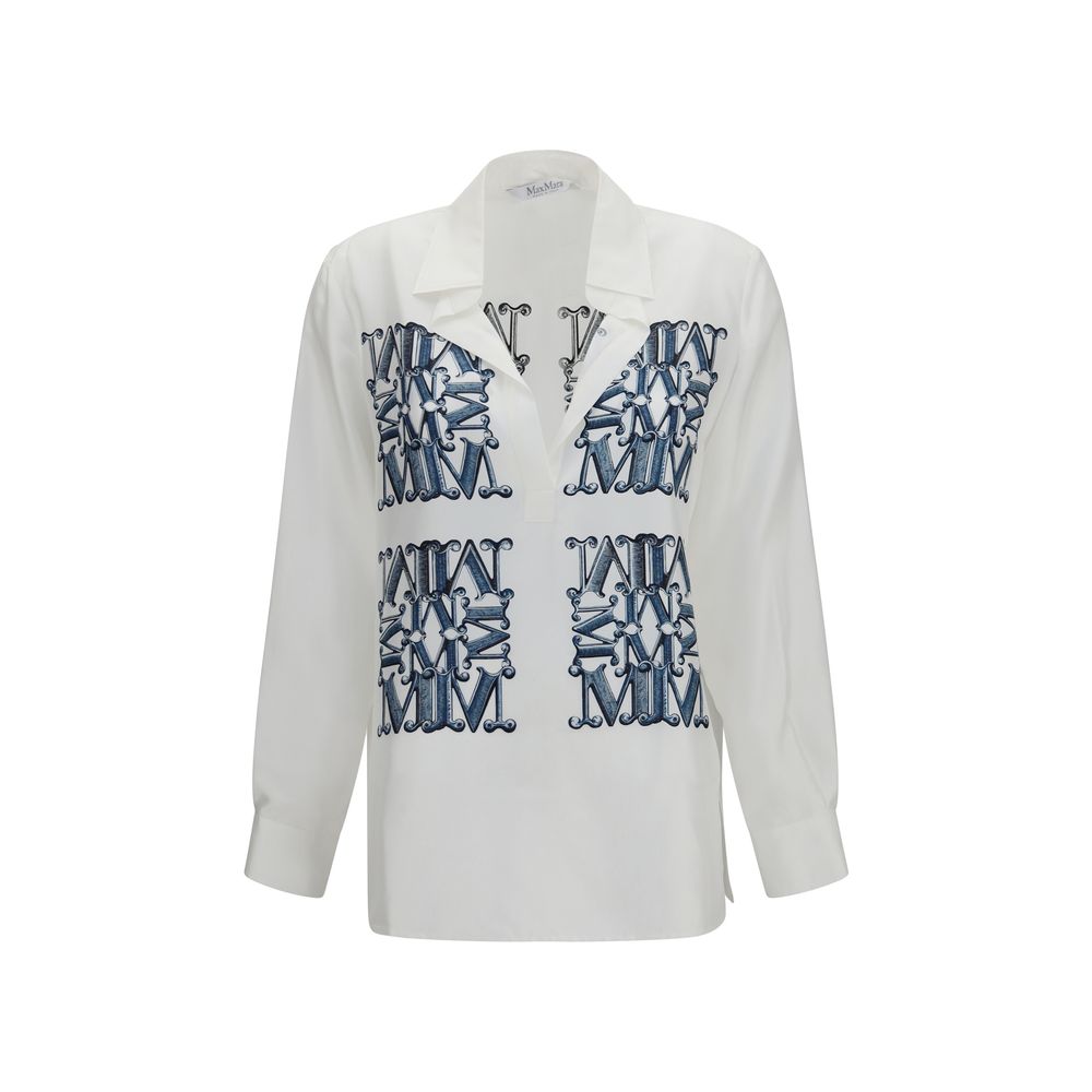White Silk Pattern Shirt