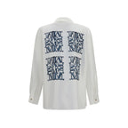 White Silk Pattern Shirt