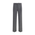 Gray Polyester Dress Pants