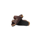 Brown Leather Flat Sandals