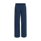 Blue Cotton Chino Pants