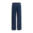 Blue Cotton Chino Pants