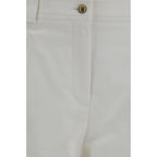 White Cotton Cropped Pants
