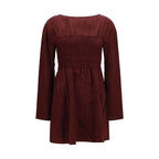 Bordeaux Acetate Casual Dress
