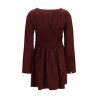 Bordeaux Acetate Casual Dress