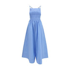 Blue Cotton Casual Dress