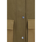 Bicolor Cotton Full-Length Jacket