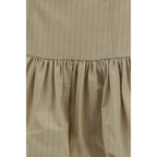 Beige Cotton Mini Skirt