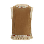 Beige Lamb Ovis Aries Aries Sleeveless Jacket