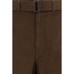 Brown Cotton Casual Pants