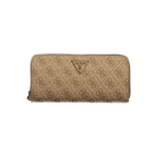 Beige Polyurethane Women Wallet