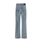 Blue Cotton Straight-Leg Jeans