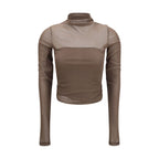 Brown Polyamide Pattern Shirt