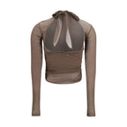 Brown Polyamide Pattern Shirt
