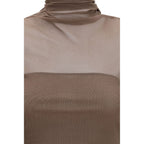 Brown Polyamide Pattern Shirt