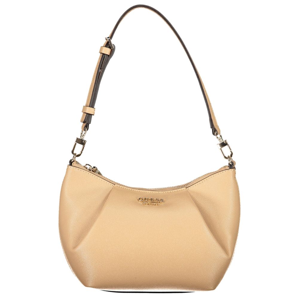 Beige Polyurethane Women's Bag