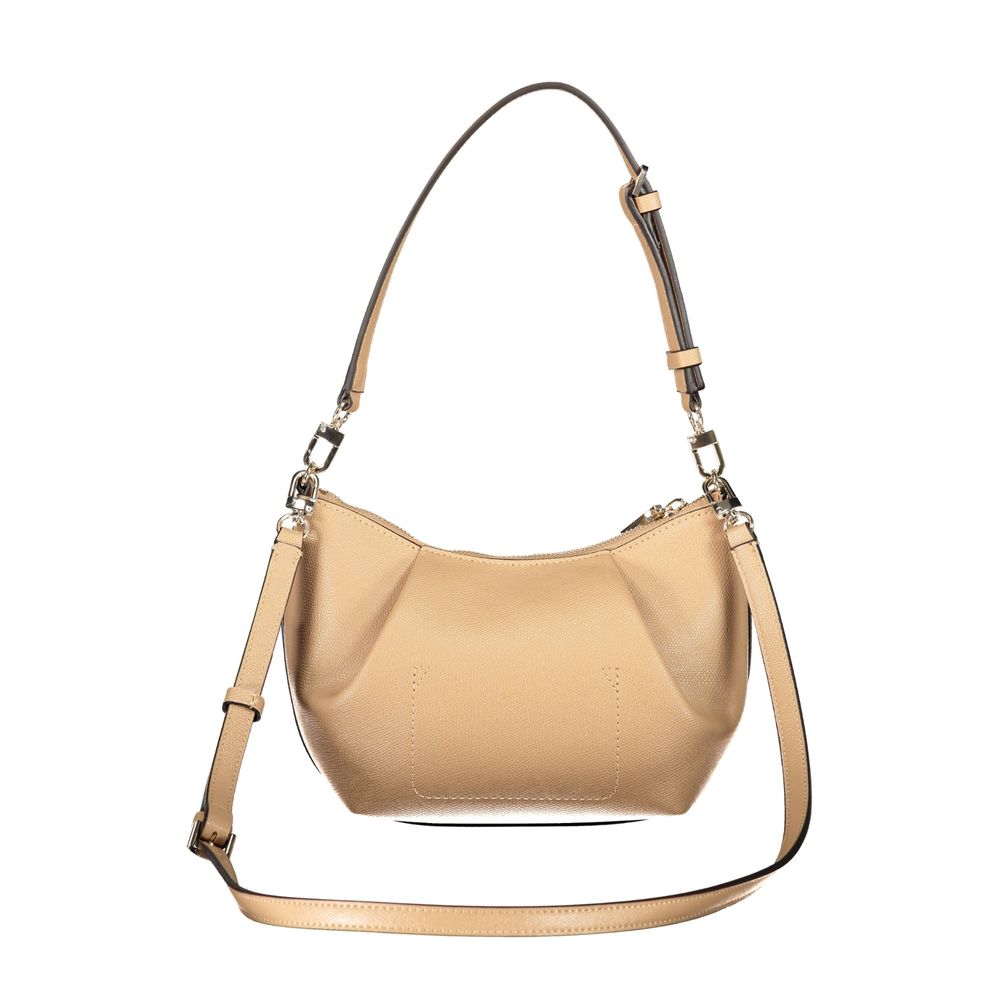 Beige Polyurethane Women's Bag