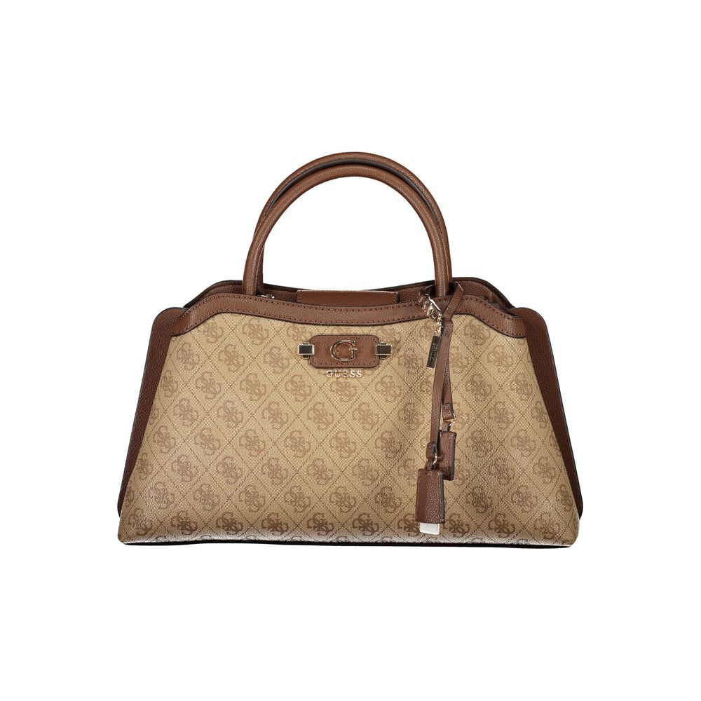Beige Polyurethane Women's Bag