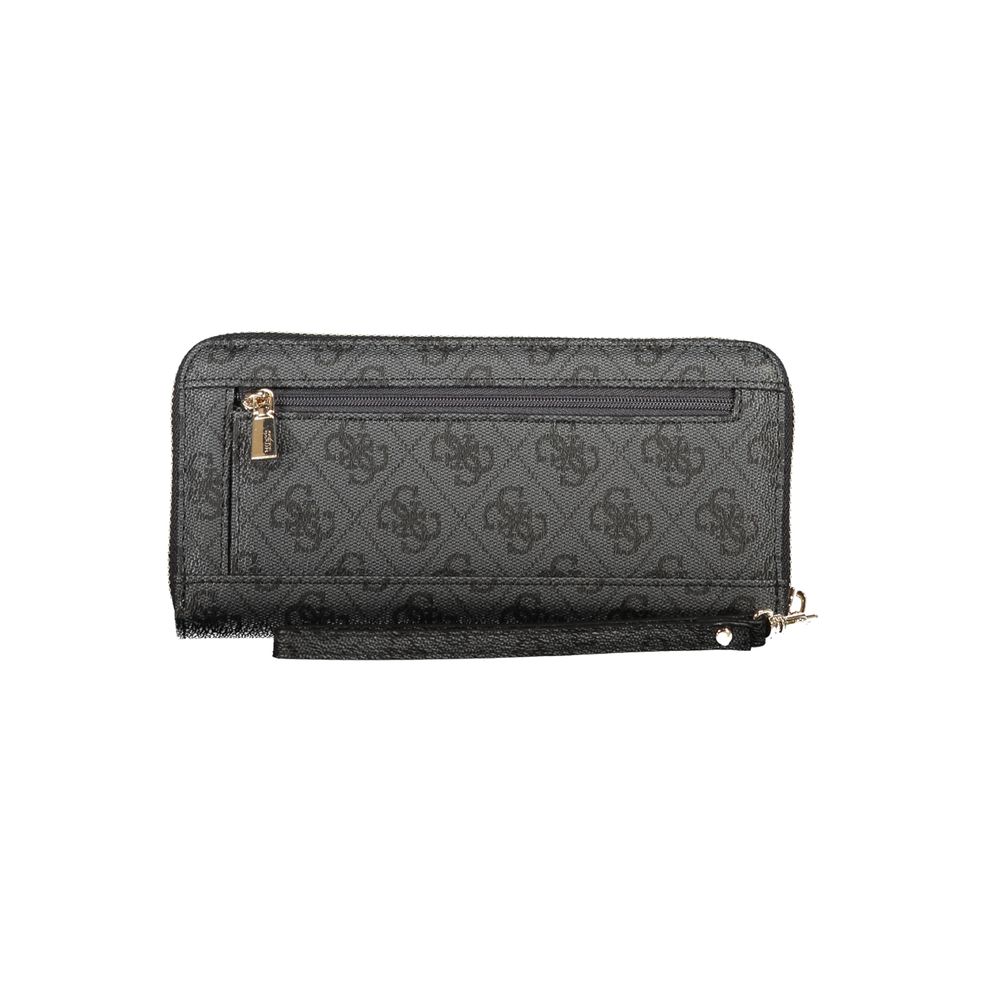 Black Polyurethane Womens Wallet