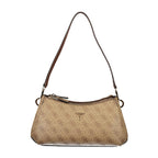 Beige Polyurethane Women's Bag