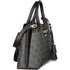 Nero Poliuretano Women's Bag with Handles and Adjustable Strap