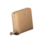 Beige Polyurethane Women's Wallet